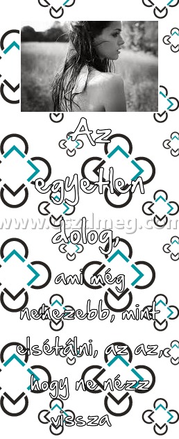 Az egyetlen dolog, Az egyetlen dolog,
ami még nehezebb, mint elsétálni, az az, hogy ne nézz vissza
