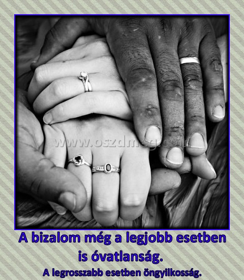 A bizalom még a legjobb esetben is óvatlanság. A bizalom még a legjobb esetben is óvatlanság.
A legrosszabb esetben öngyilkosság.