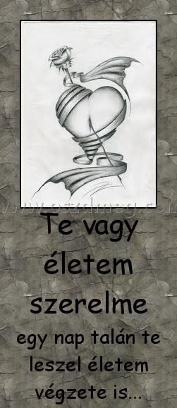 Te vagy életem szerelme
 
egy nap talán te leszel életem végzete is...