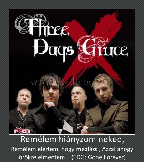 Remélem hiányzom neked, Remélem hiányzom neked,
Remélem elértem, hogy megláss , Azzal ahogy örökre elmentem... (TDG: Gone Forever)