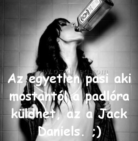 Az egyetlen pasi aki
 
Az egyetlen pasi aki mostantól a padlóra küldhet, az a Jack Daniels. ;)