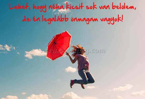 Lehet Lehet
Lehet, hogy néha kicsit sok van belölem, de én legalább önmagam vagyok!