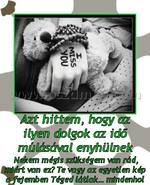 Azt hittem Azt hittem
Nekem mégis szükségem van rád, miért van ez? Te vagy az egyetlen kép a fejemben Téged látlak… mindenhol