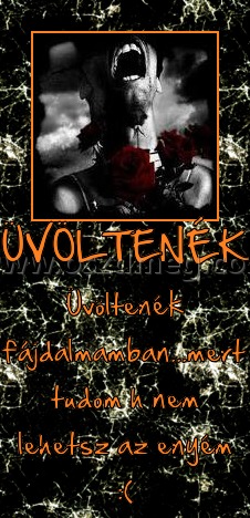ÜVÖLTENÉK
 
Üvöltenék fájdalmamban...mert tudom h nem lehetsz az enyém :(