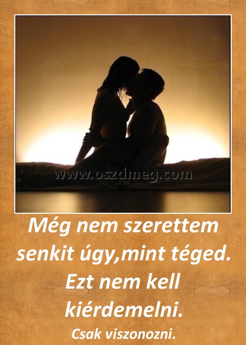 Még nem szerettem senkit
 
Csak viszonozni.