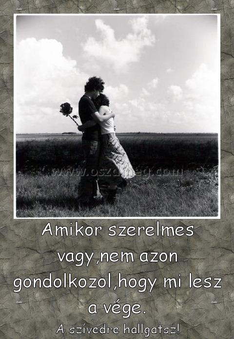 Amikor szerelmes vagy
 
A szívedre hallgatsz!