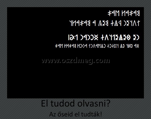 El tudod olvasni?
 
Az őseid el tudták!