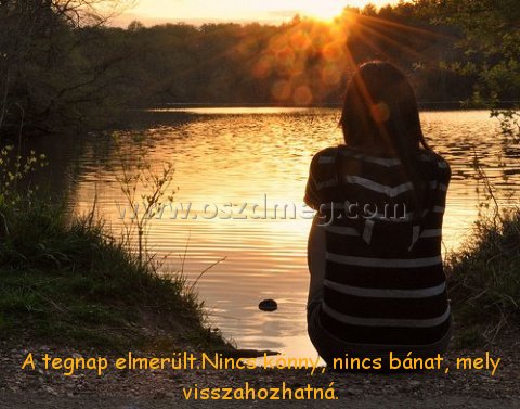 A tegnap elmerült.Nincs könny,
 
A tegnap elmerült.Nincs könny, nincs bánat, mely visszahozhatná.