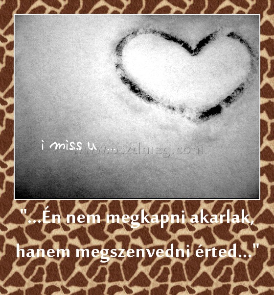 "...Én nem megkapni akarlak, hanem megszenvedni érted..."
 
