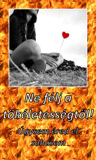 Ne félj a tökéletességtől!
 
Úgysem éred el sohasem