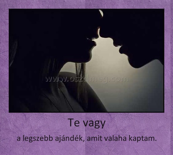 Te vagy
 
a legszebb ajándék, amit valaha kaptam.