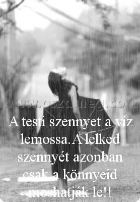 A testi szennyet a A testi szennyet a
A testi szennyet a víz lemossa.A lelked szennyét azonban csak a könnyeid moshatják le!!
