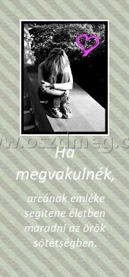 Ha megvakulnék, Ha megvakulnék,
arcának emléke segítene életben maradni az örök sötétségben.
