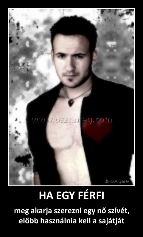 HA EGY FÉRFI
 
meg akarja szerezni egy nő szívét, előbb használnia kell a sajátját