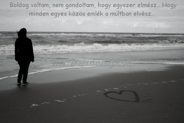  Boldog voltam
 
 Boldog voltam, nem gondoltam, hogy egyszer elmész... Hogy minden egyes közös emlék a múltban elvész...