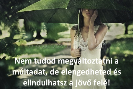 Nem tudod megváltoztatni a
 
Nem tudod megváltoztatni a múltadat, de elengedheted és elindulhatsz a jövő felé!
