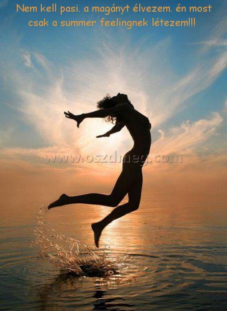 Nem kell pasi. a
 
Nem kell pasi. a magányt élvezem. én most csak a summer feelingnek létezem!!! 