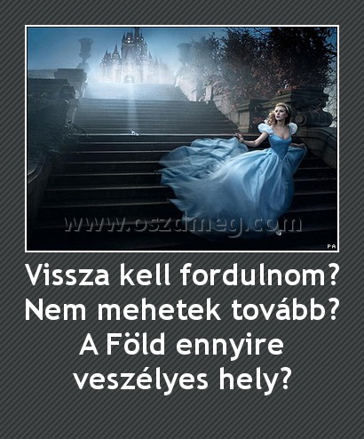 Vissza kell fordulnom? Nem mehetek tovább? A Föld ennyire veszélyes hely?
 
