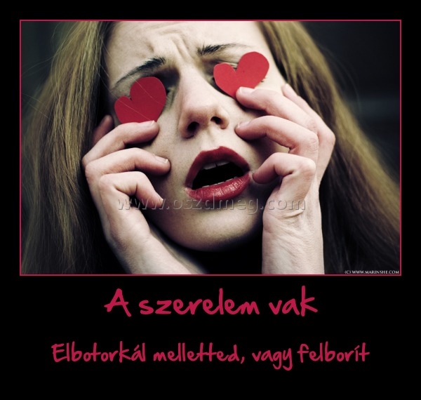 A szerelem vak
 
Elbotorkál melletted, vagy felborít