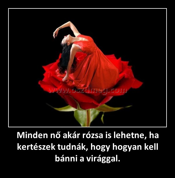 Minden nő akár rózsa is lehetne, ha kertészek tudnák, hogy hogyan kell bánni a virággal.
 
