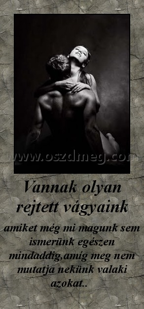 Vannak olyan rejtett vágyaink Vannak olyan rejtett vágyaink
amiket még mi magunk sem ismerünk egészen mindaddig,amíg meg nem mutatja nekünk valaki azokat..