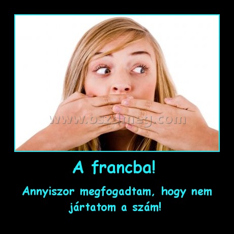 A francba! 
 
Annyiszor megfogadtam, hogy nem jártatom a szám! 