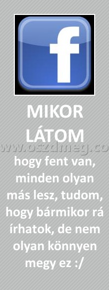 MIKOR LÁTOM MIKOR LÁTOM
hogy fent van, minden olyan más lesz, tudom, hogy bármikor rá írhatok, de nem olyan könnyen megy ez :/