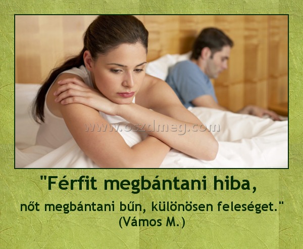 "Férfit megbántani hiba, 
 
nőt megbántani bűn, különösen feleséget.