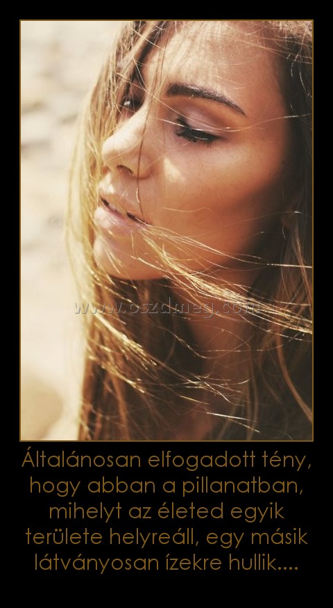 Általánosan elfogadott tény, hogy abban a pillanatban, mihelyt az életed egyik területe helyreáll, egy másik látványosan ízekre hullik.... Általánosan elfogadott tény, hogy abban a pillanatban, mihelyt az életed egyik területe helyreáll, egy másik látványosan ízekre hullik....