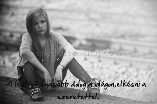 A legfájdalmasabb dolog a A legfájdalmasabb dolog a
A legfájdalmasabb dolog a világon,elkésni a szeretettel..