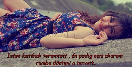 Isten lustának teremtett Isten lustának teremtett
Isten lustának teremtett , én pedig nem akarom romba dönteni a terveit...